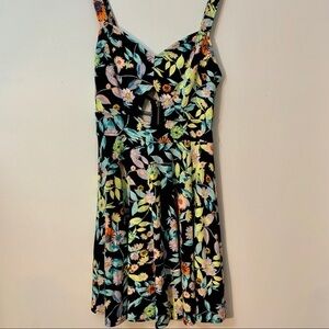 Black Floral Sleeveless Dress By Genuine  Medium